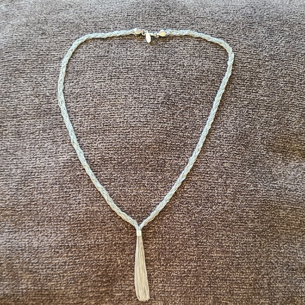 Ann Taylor Silver Tassel Necklace